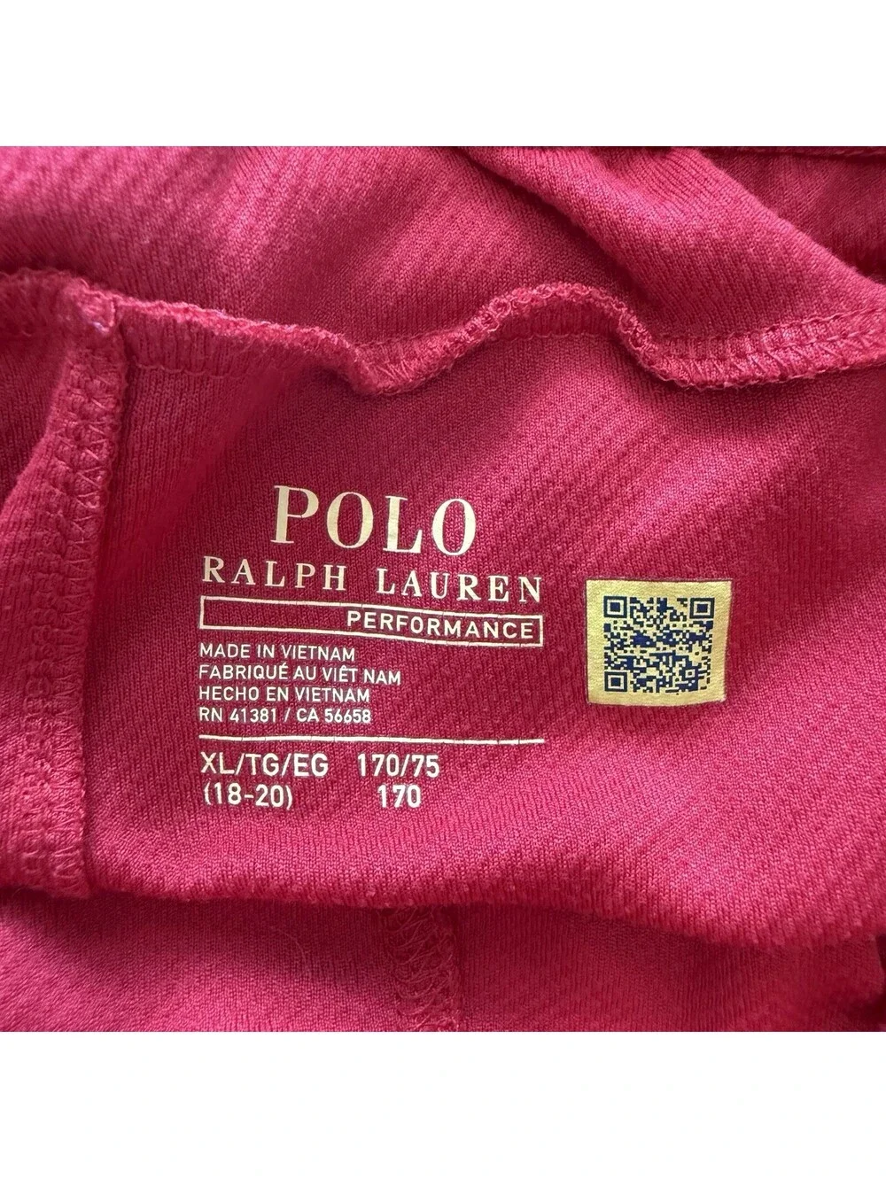 Polo Ralph Lauren Boys XL 18-20 Red Performance Athletic Shorts Blue Pony